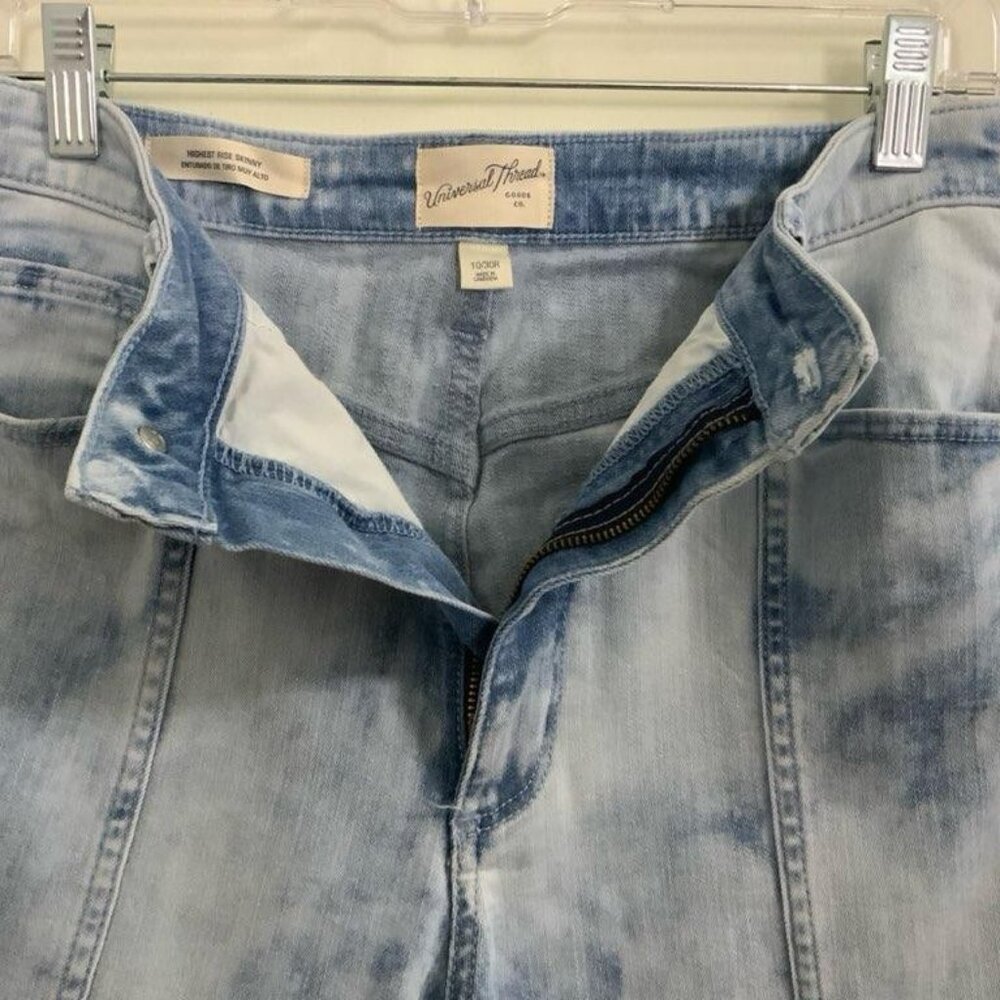 Universal Thread Acid Wash High Rise Skinny Jeans Size 10/30R Blue - Picture 4 of 6